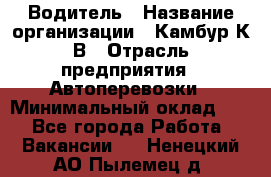 Водитель › Название организации ­ Камбур К.В › Отрасль предприятия ­ Автоперевозки › Минимальный оклад ­ 1 - Все города Работа » Вакансии   . Ненецкий АО,Пылемец д.